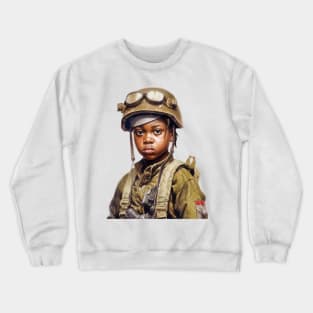 Military Minded Street Soldier Urban Warrior Black Boy Crewneck Sweatshirt